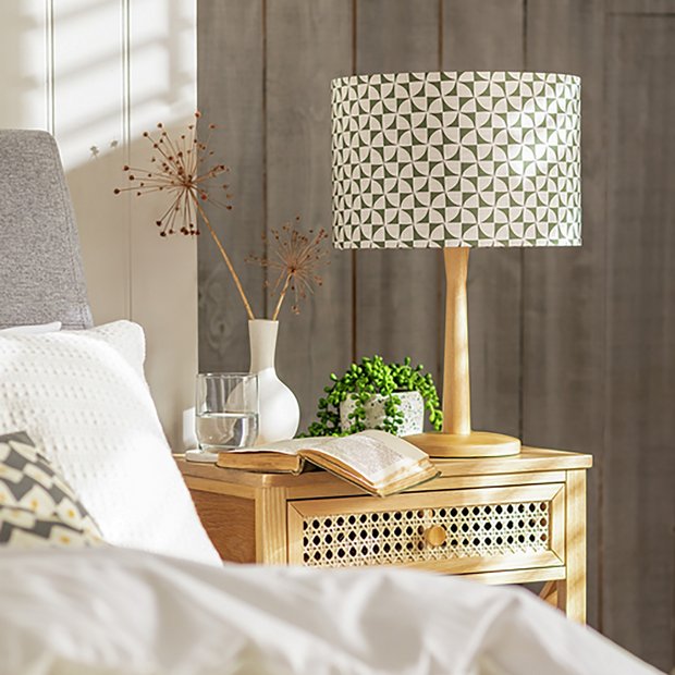 Habitat green geometric lampshade 30cm, imported from the UK