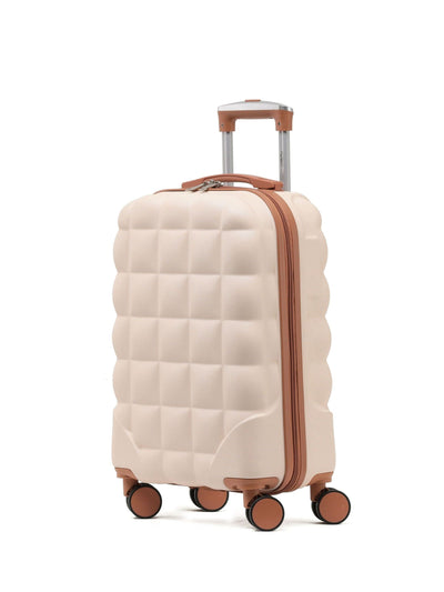 Next Flight Knight Cream 8 Wheel ABS Hard Case Cabin Suitcase 55x35x20cm- Buy online at McGrocer