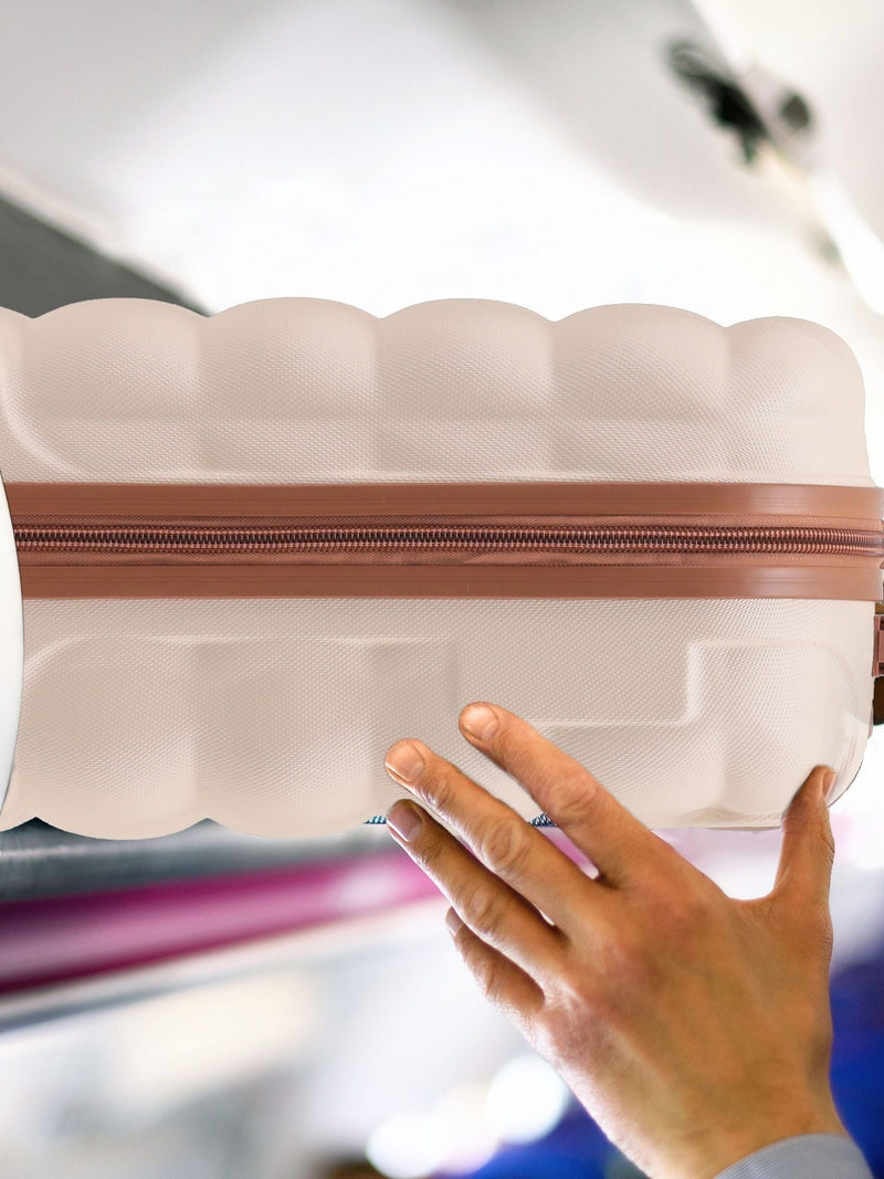 Flight Knight cream cabin suitcase 55x35x20cm, imported from the UK