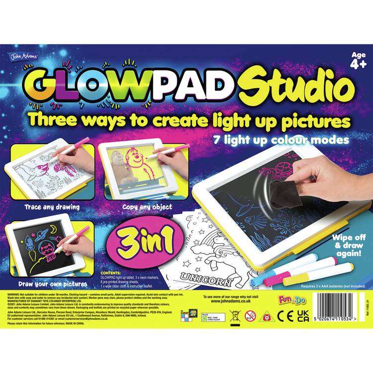 John Adams Glowpad 3 in 1 drawing studio (British brand)