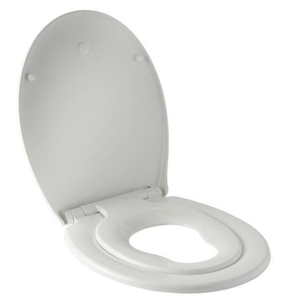 Bemis 2-in-1 family toilet seat white, imported from the UK