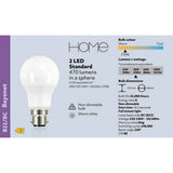 Argos Home 4.2W BC LED light bulb 2-pack, imported from the UK