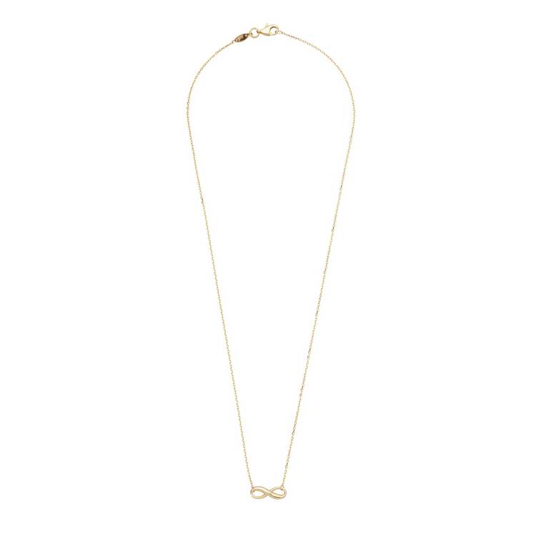 Revere 9ct yellow gold infinity pendant necklace, imported from the UK