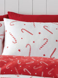 Catherine Lansfield White Christmas Candy Cane duvet cover set - British product