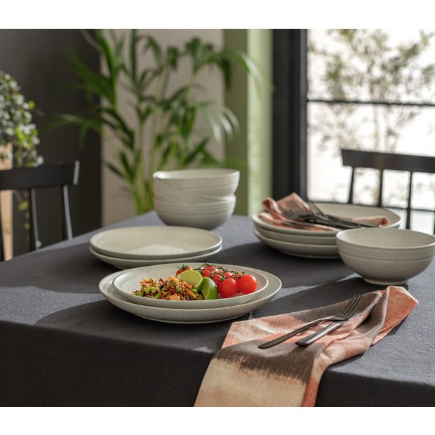 Habitat dinner set chalk grey 12-piece - British product