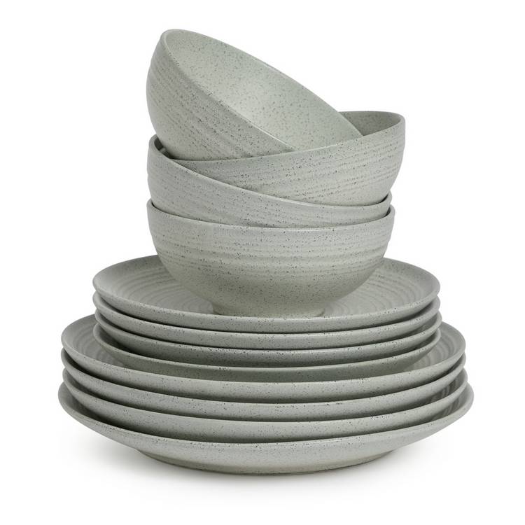 Habitat dinner set chalk grey 12-piece - British product