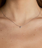 Astrid & Miyu rhodium-plated charm necklace with lab-grown diamond (British brand)