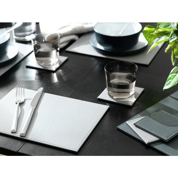 Habitat faux leather placemat and coaster set - British product