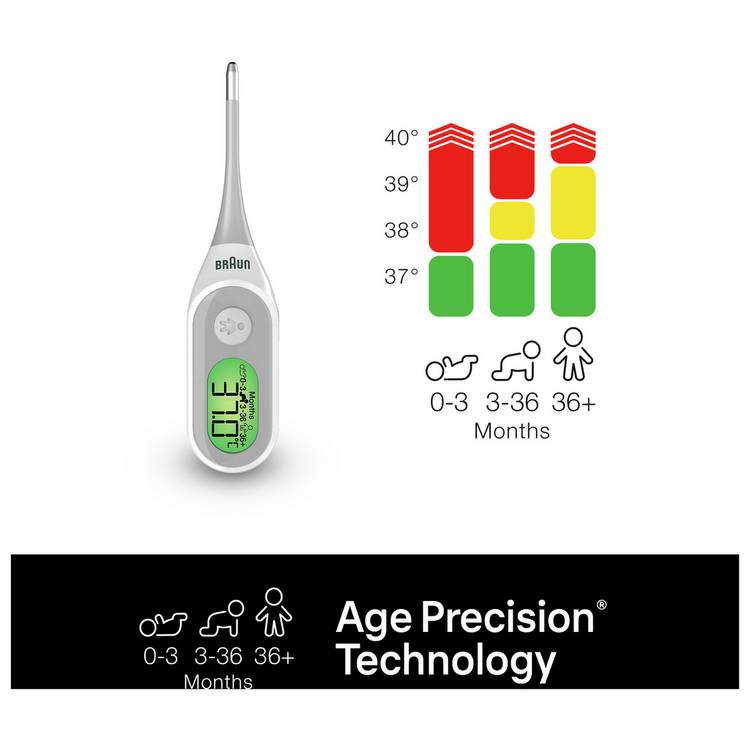Braun digital stick thermometer with Age Precision (British brand)