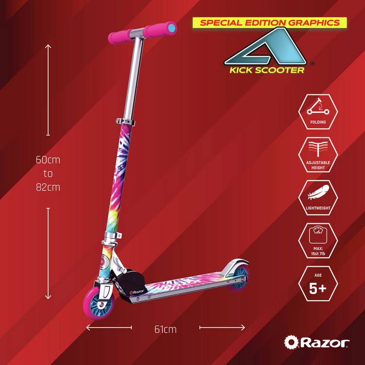 Razor A Kick Special Edition Tie-Dye kids scooter, imported from the UK