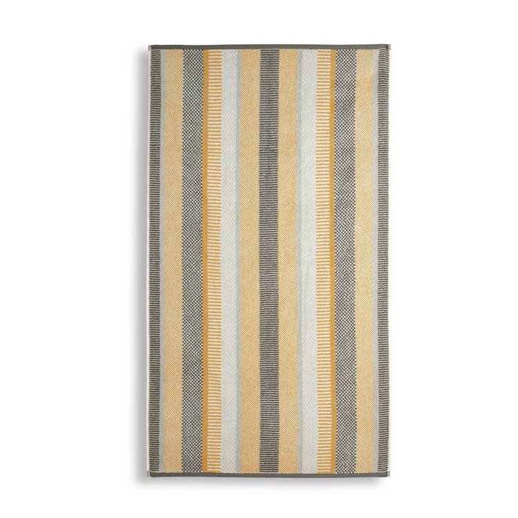 Habitat horizontal stripe hand towel set in mustard - British product