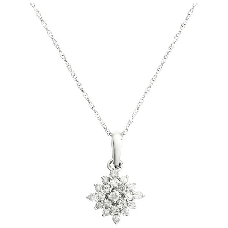 Revere 0.25ct diamond pendant necklace white gold - British product