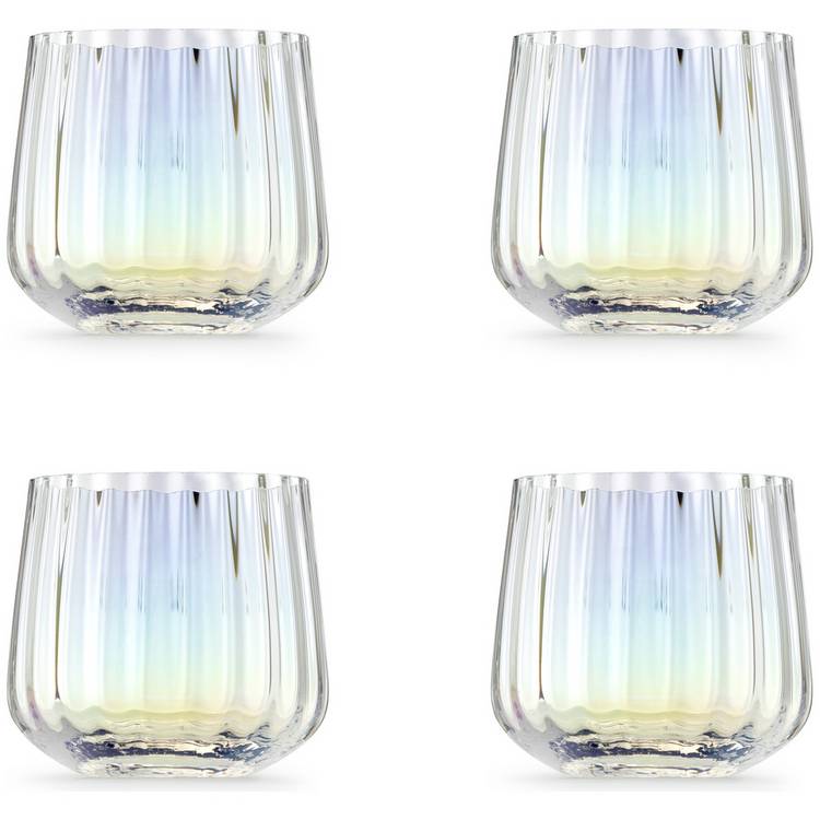 Habitat iridescent lustre fluted tumblers set of 4 (British brand)