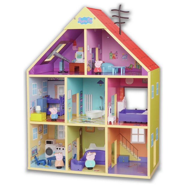 Peppa Pig wooden playhouse with furniture and figures - British product
