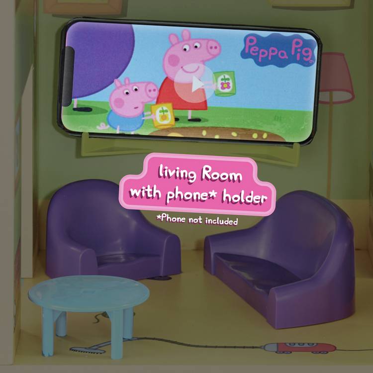 Peppa Pig wooden playhouse with furniture and figures - British product