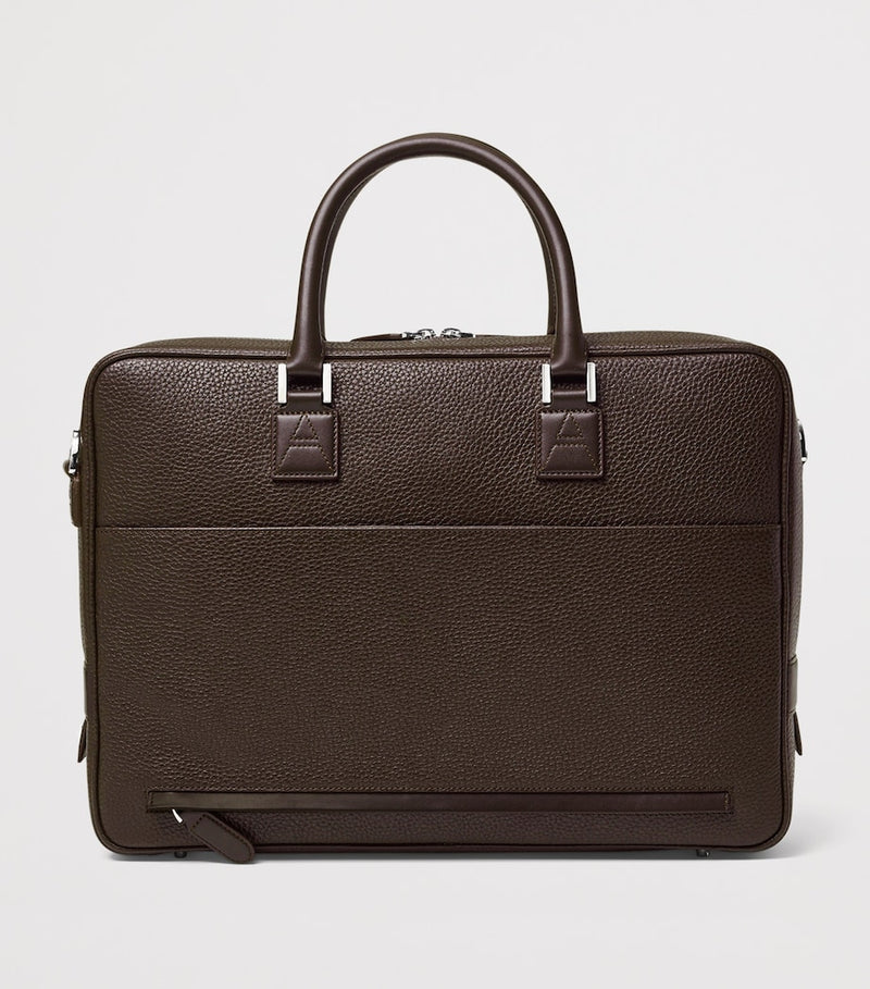 Aspinal of London Mount Street leather briefcase bag (British brand)