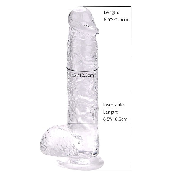 Loving Joy clear dildo with balls 8 inch - British product