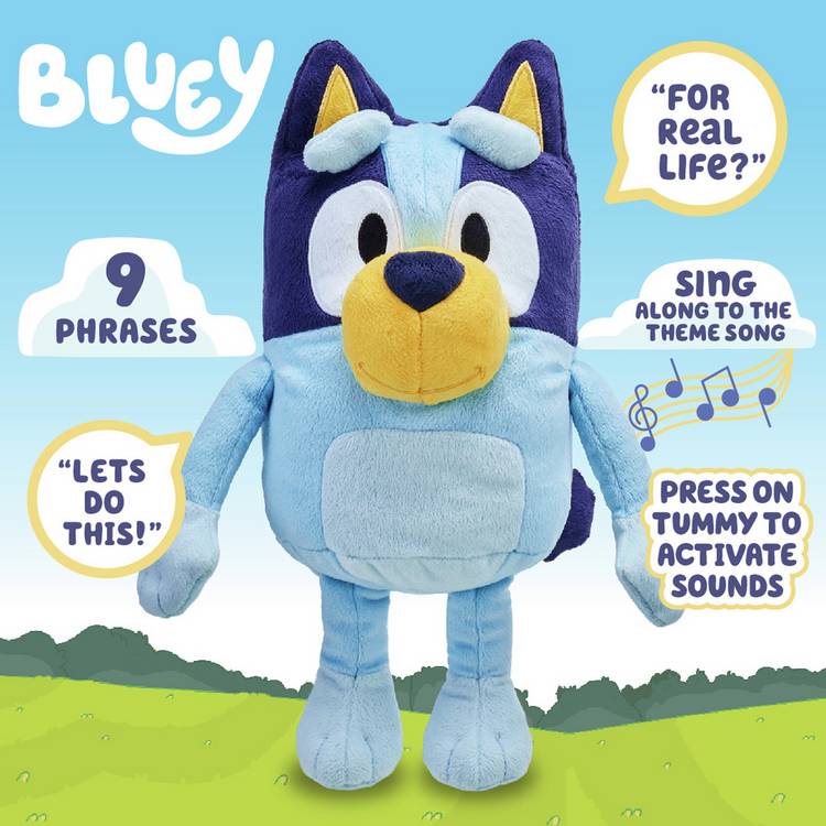 Bluey talking plush toy 13 inch (British brand)