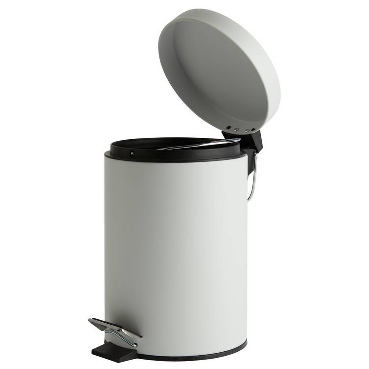 Habitat step bin matt white 3 litre - British product