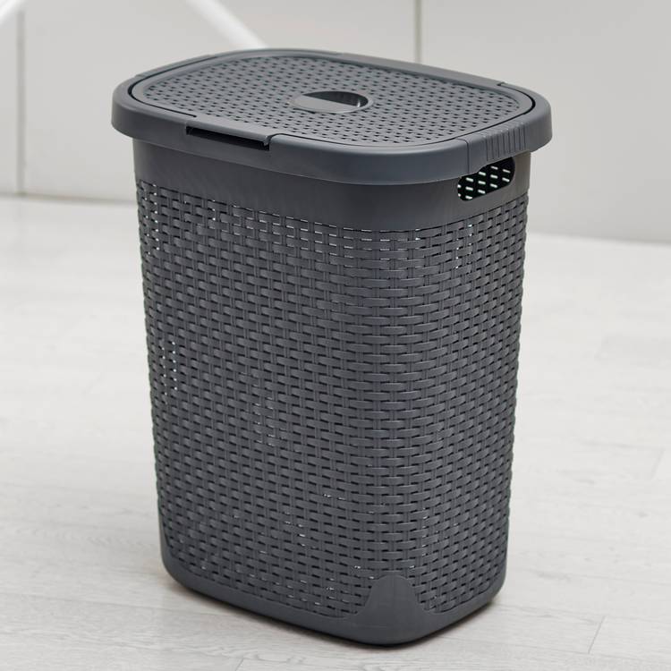 Addis rattan laundry basket charcoal 50 litre, imported from the UK