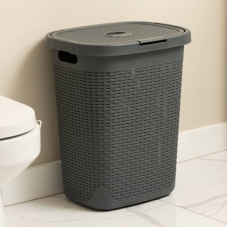Addis rattan laundry basket charcoal 50 litre, imported from the UK