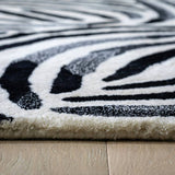 Habitat Skandi Brush Marks black white cut pile rug 120x170cm - British product