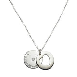 Moon & Back cubic zirconia pendant necklace 18 inch, UK version