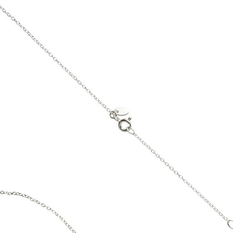 Moon & Back cubic zirconia pendant necklace 18 inch, UK version