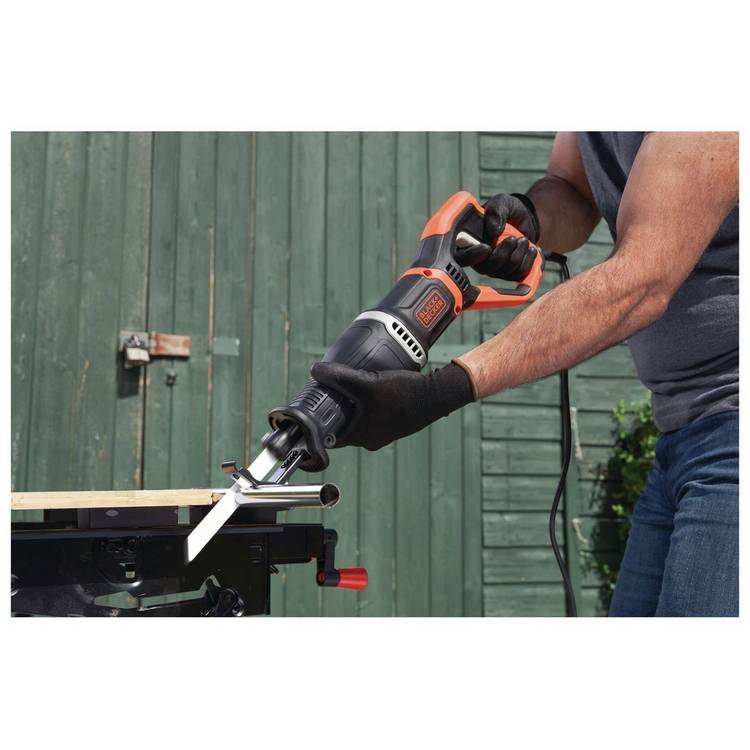 Black+Decker 750W corded reciprocating saw, imported from the UK