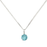 Revere white gold blue topaz pendant necklace 18 inch, UK version