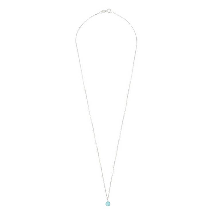 Revere white gold blue topaz pendant necklace 18 inch, UK version