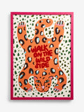 Eleanor Bowmer pink orange leopard wall art 70cm x 50cm - British product