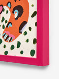 Eleanor Bowmer pink orange leopard wall art 70cm x 50cm - British product