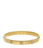 Bvlgari yellow gold Tubogas bangle with diamonds (British brand)