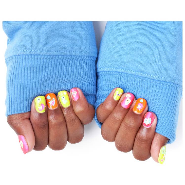 FabLab Glow in the Dark Nail Kit with neon polishes and stickers, UK version