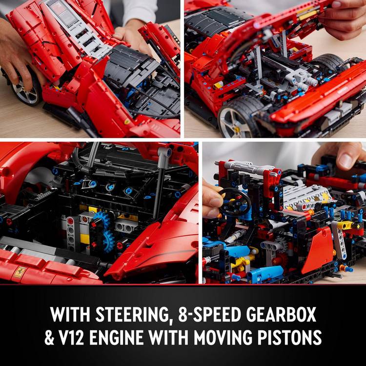 LEGO Technic Ferrari Daytona SP3 model car 1:8 scale, UK version