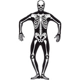 Smiffys skeleton second skin costume black glow in dark (British brand)