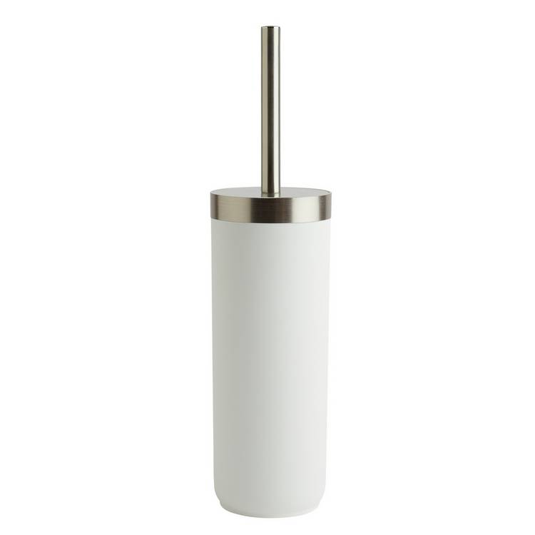 White and silver home toilet brush - British product