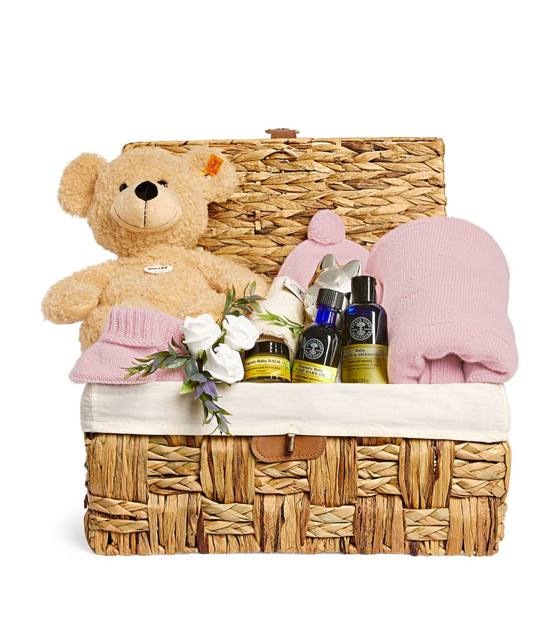 Bumbles & Boo new baby girl hamper basket, UK version