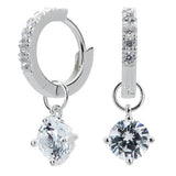 Revere sterling silver cubic zirconia huggie hoop earrings, UK version