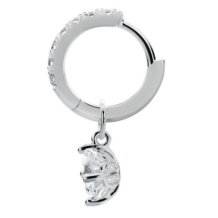 Revere sterling silver cubic zirconia huggie hoop earrings, UK version