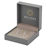 Revere sterling silver cubic zirconia huggie hoop earrings, UK version