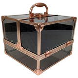 Technic black rose gold vanity case with trays (British brand)