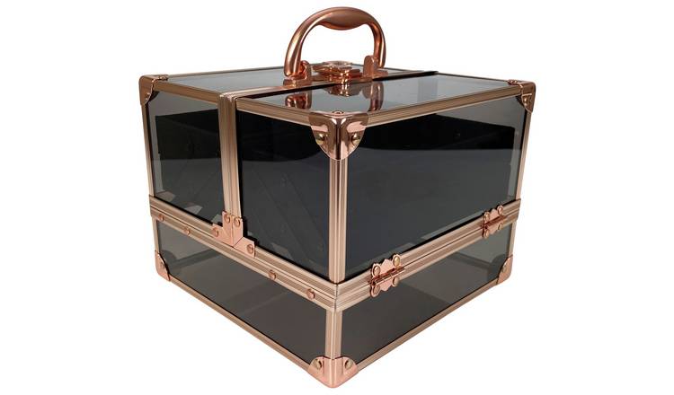 Technic black rose gold vanity case with trays (British brand)