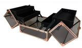 Technic black rose gold vanity case with trays (British brand)