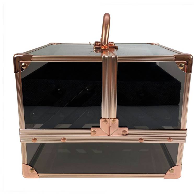 Technic black rose gold vanity case with trays (British brand)