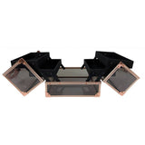 Technic black rose gold vanity case with trays (British brand)