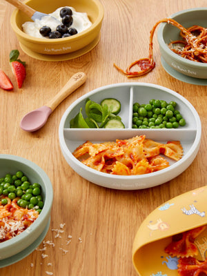 JoJo Maman Bébé Grey Silicone Suction Divided Toddler Plate