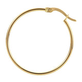 Revere 9ct yellow gold plain hoop earrings (British brand)