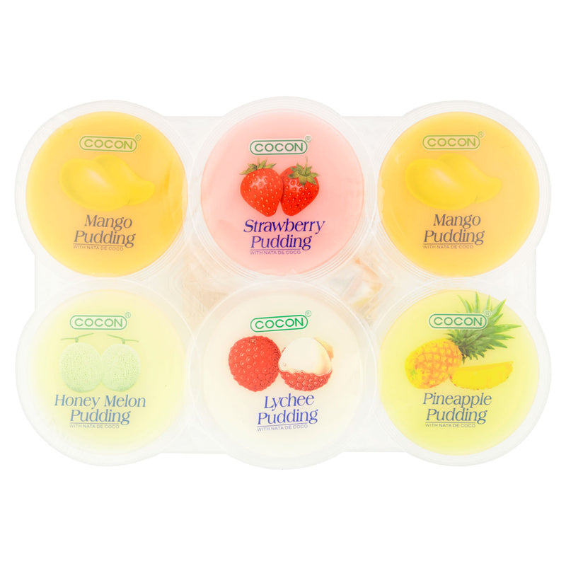 Cocon assorted fruit jelly pudding 6x80g, UK version